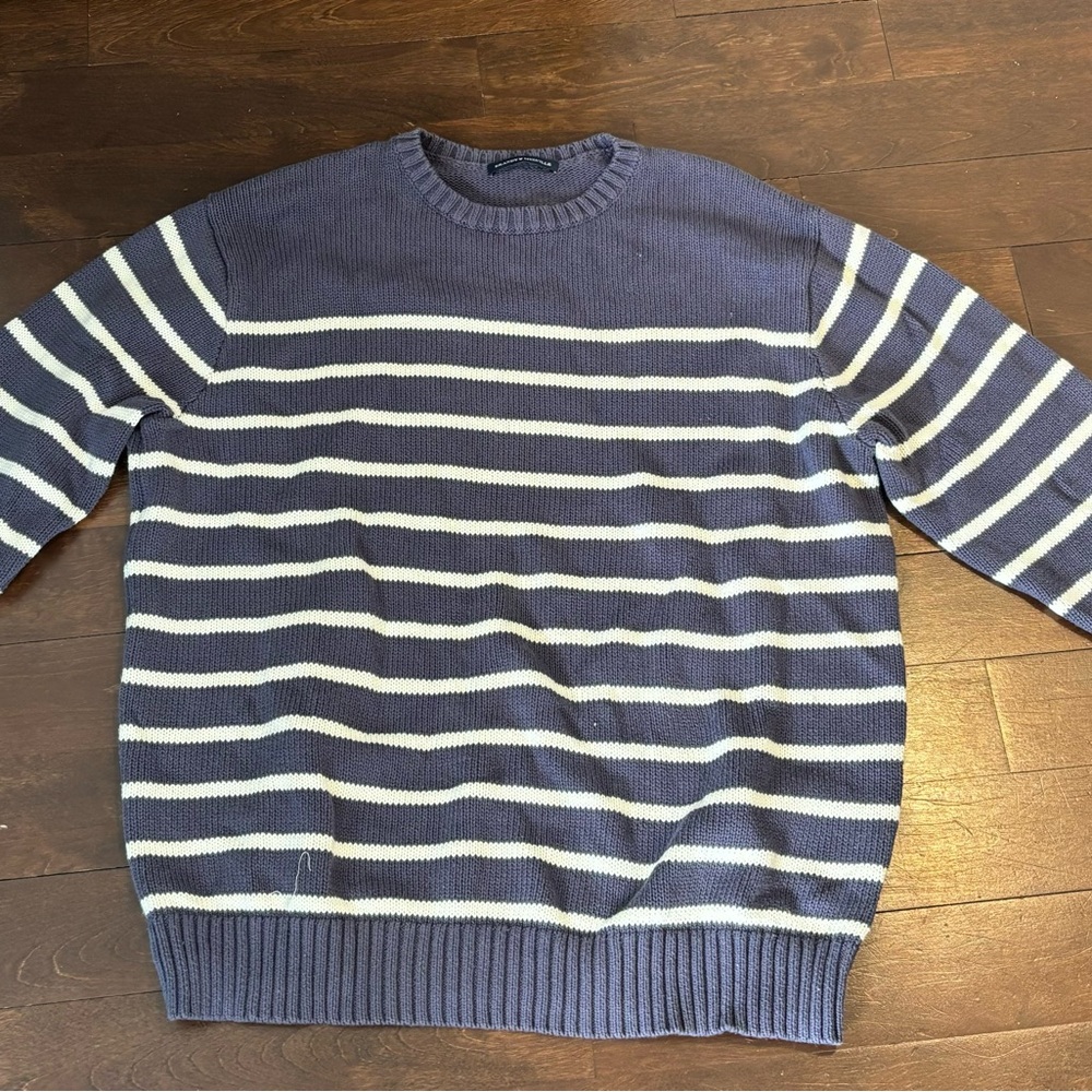 Brandy Melville Blue and White Striped Sweater